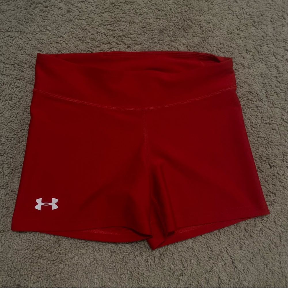 Red under armour gym shorts